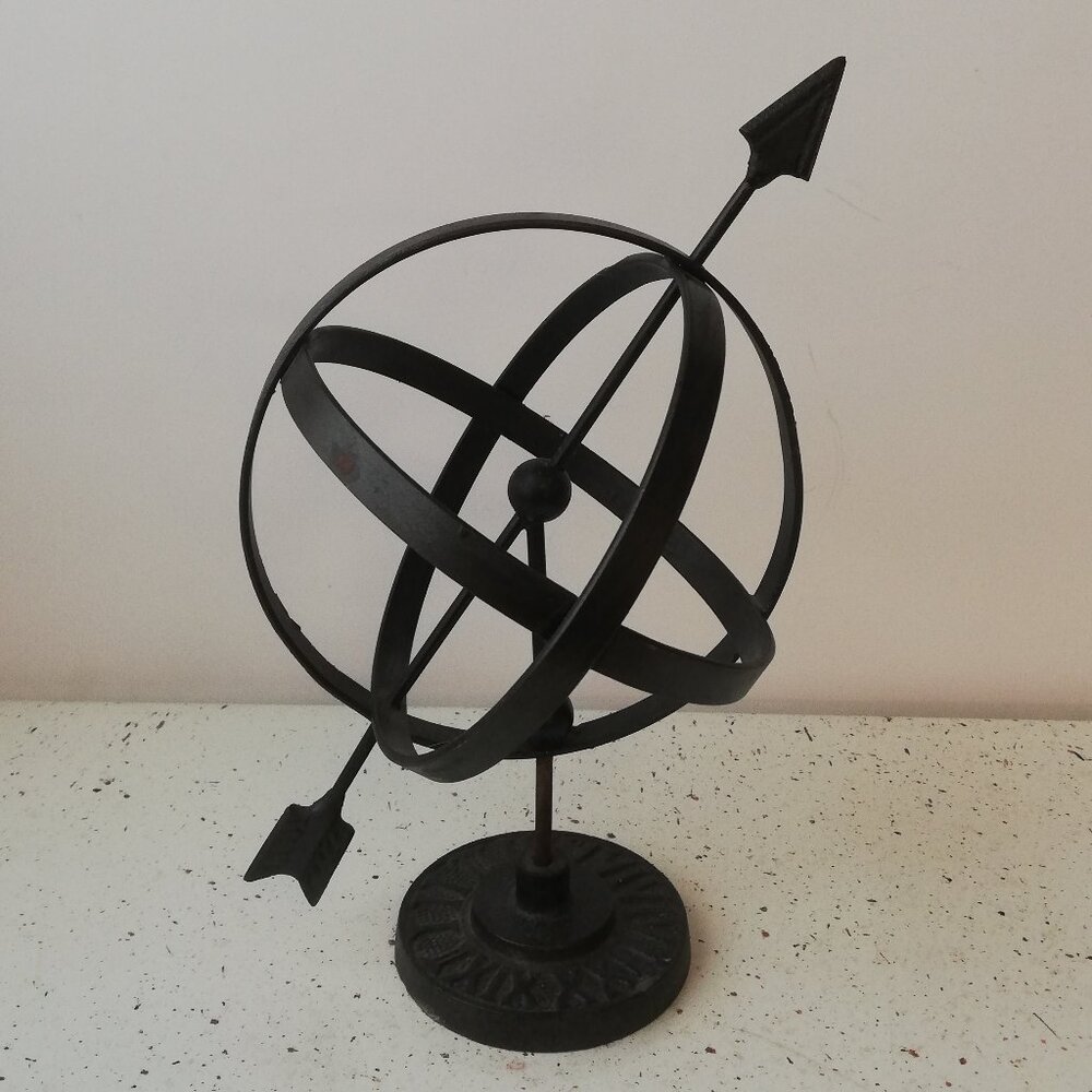 Metal Armillary Sphere Globe Decor Celestial Desk Sculpture